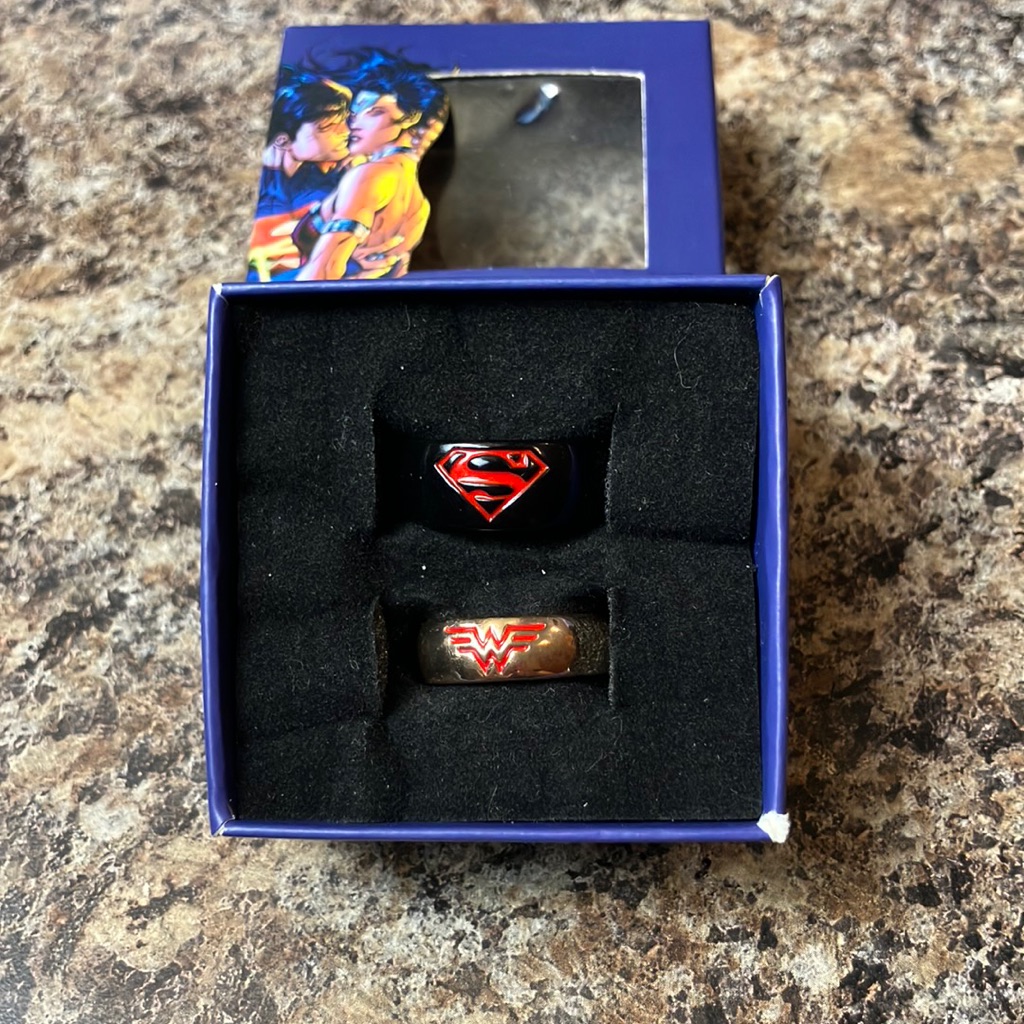 Superman & Wonderwoman Wedding Bands